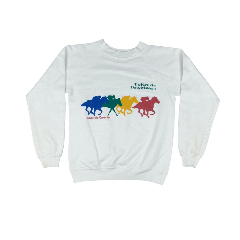 Vtg 80s Kentucky Derby Museum Sweatshirt XS/S Horse Racing Made in USA
